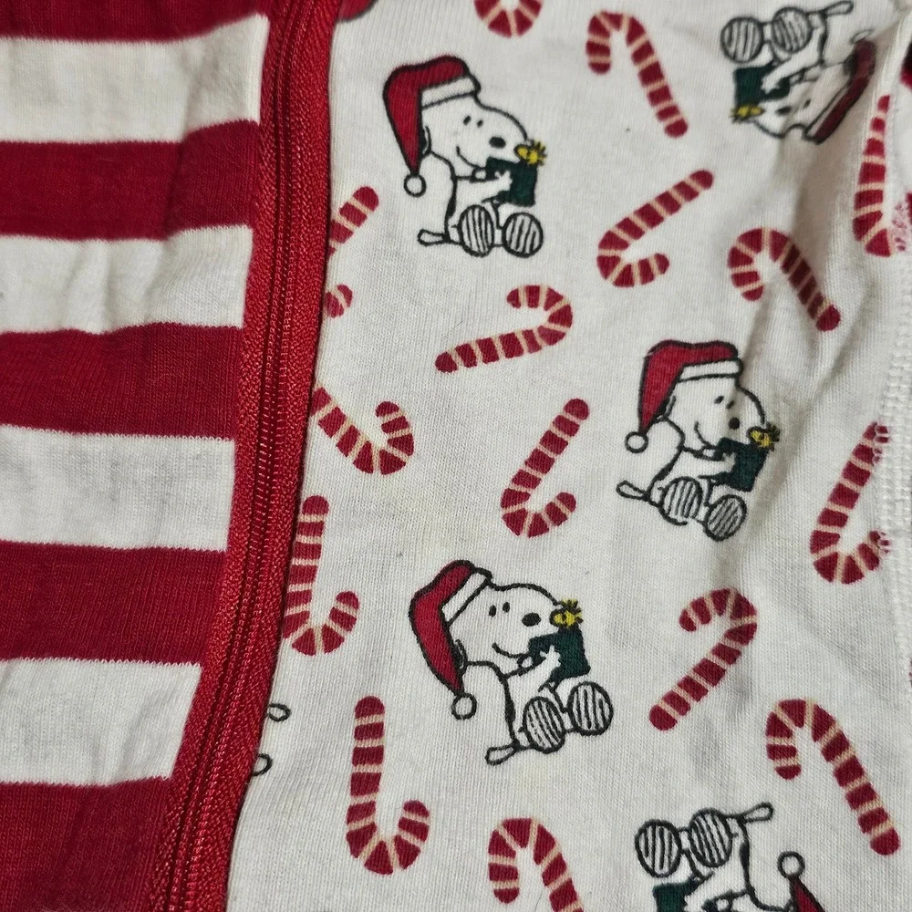 Hanna Andersson Peanuts Red White Snoopy Sleeper‎ Pajamas 75 12-18 Months